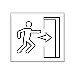 emergency exit icon, emergency exit line art - simple line art of emergency exit, perfect for emergency exit logos and icons