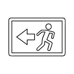 emergency exit sign icon, emergency exit sign line art - simple line art of emergency exit sign, perfect for emergency exit sign logos and icons