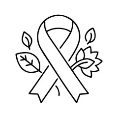 environmental awareness ribbon icon, environmental awareness ribbon line art - simple line art of environmental awareness ribbon, perfect for environmental awareness ribbon logos and icons