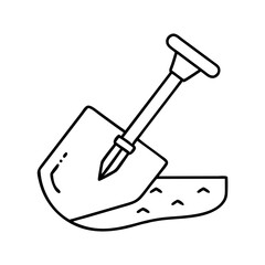 excavation tool icon, excavation tool line art - simple line art of excavation tool, perfect for excavation tool logos and icons