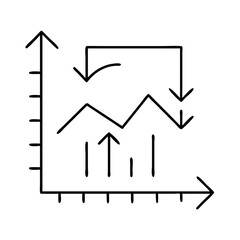 exchange graph icon, exchange graph line art - simple line art of exchange graph, perfect for exchange graph logos and icons