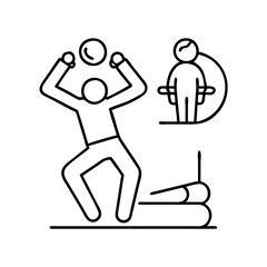 exercise icon, exercise line art - simple line art of exercise, perfect for exercise logos and icons