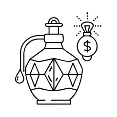 expensive perfume icon, expensive perfume line art - simple line art of expensive perfume, perfect for expensive perfume logos and icons