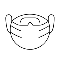 face mask icon, face mask line art - simple line art of face mask, perfect for face mask logos and icons
