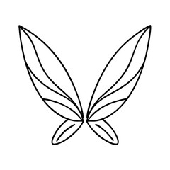fairy wings icon, fairy wings line art - simple line art of fairy wings, perfect for fairy wings logos and icons