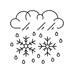 falling snow icon, falling snow line art - simple line art of falling snow, perfect for falling snow logos and icons