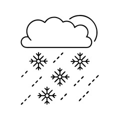 falling snow icon, falling snow line art - simple line art of falling snow, perfect for falling snow logos and icons