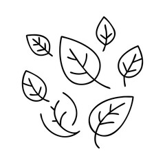fall leaves icon, fall leaves line art - simple line art of fall leaves, perfect for fall leaves logos and icons