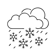 falling snow icon, falling snow line art - simple line art of falling snow, perfect for falling snow logos and icons