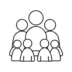 family gathering icon, family gathering line art - simple line art of family gathering, perfect for family gathering logos and icons