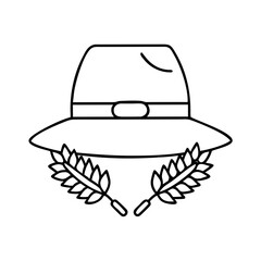 farmer hat icon, farmer hat line art - simple line art of farmer hat, perfect for farmer hat logos and icons