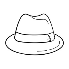 fedora icon, fedora line art - simple line art of fedora, perfect for fedora logos and icons