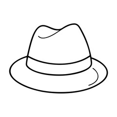 fedora icon, fedora line art - simple line art of fedora, perfect for fedora logos and icons