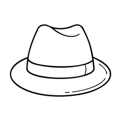 fedora icon, fedora line art - simple line art of fedora, perfect for fedora logos and icons