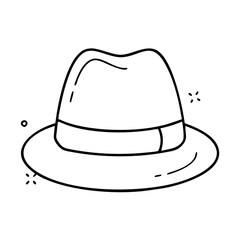 fedora icon, fedora line art - simple line art of fedora, perfect for fedora logos and icons