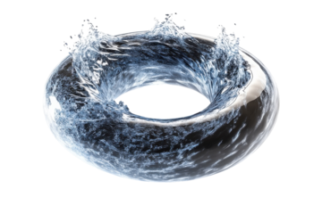 Stunning toroidal water vortex swirling energy translucent liquid dynamic flow captivating visual abstract art 3d render