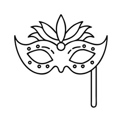 festive mask icon, festive mask line art - simple line art of festive mask, perfect for festive mask logos and icons