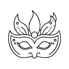 festive mask icon, festive mask line art - simple line art of festive mask, perfect for festive mask logos and icons