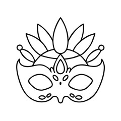 festive mask icon, festive mask line art - simple line art of festive mask, perfect for festive mask logos and icons
