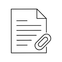 file attachment icon, file attachment line art - simple line art of file attachment, perfect for file attachment logos and icons