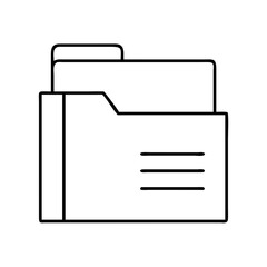 file folder icon, file folder line art - simple line art of file folder, perfect for file folder logos and icons