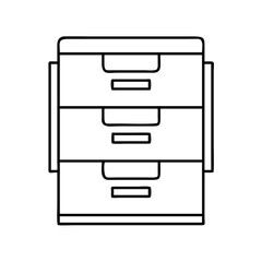 filing cabinet icon, filing cabinet line art - simple line art of filing cabinet, perfect for filing cabinet logos and icons