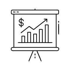 financial projection icon, financial projection line art - simple line art of financial projection, perfect for financial projection logos and icons