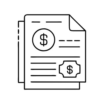 black and white financial documents clip art preview