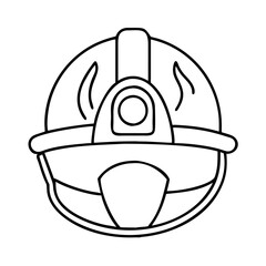 firefighter helmet icon, firefighter helmet line art - simple line art of firefighter helmet, perfect for firefighter helmet logos and icons