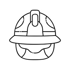 firefighter helmet icon, firefighter helmet line art - simple line art of firefighter helmet, perfect for firefighter helmet logos and icons