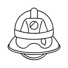 firefighter helmet icon, firefighter helmet line art - simple line art of firefighter helmet, perfect for firefighter helmet logos and icons