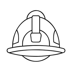 firefighter helmet icon, firefighter helmet line art - simple line art of firefighter helmet, perfect for firefighter helmet logos and icons