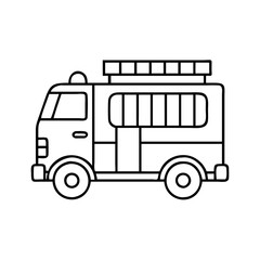 fire truck icon, fire truck line art - simple line art of fire truck, perfect for fire truck logos and icons