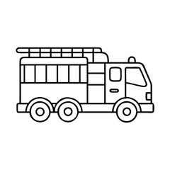 fire truck icon, fire truck line art - simple line art of fire truck, perfect for fire truck logos and icons