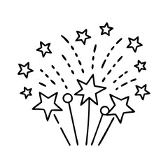 fireworks icon, fireworks line art - simple line art of fireworks, perfect for fireworks logos and icons