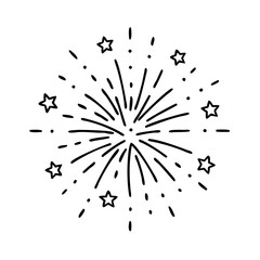 fireworks icon, fireworks line art - simple line art of fireworks, perfect for fireworks logos and icons