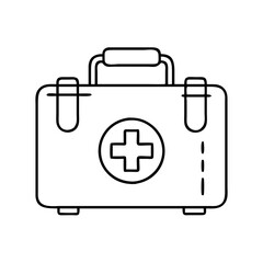 first aid kit icon, first aid kit line art - simple line art of first aid kit, perfect for first aid kit logos and icons