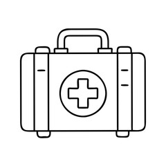 first aid kit icon, first aid kit line art - simple line art of first aid kit, perfect for first aid kit logos and icons