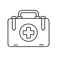 Obraz premium first aid kit icon, first aid kit line art - simple line art of first aid kit, perfect for first aid kit logos and icons