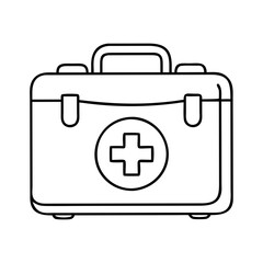 first aid kit icon, first aid kit line art - simple line art of first aid kit, perfect for first aid kit logos and icons
