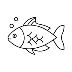 fish icon, fish line art - simple line art of fish, perfect for fish logos and icons