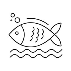 fish icon, fish line art - simple line art of fish, perfect for fish logos and icons