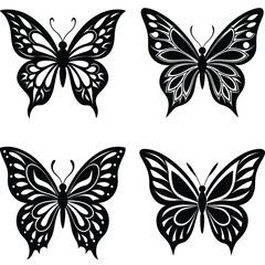 Butterfly vector silhouette Bundle set