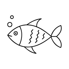 fish icon, fish line art - simple line art of fish, perfect for fish logos and icons