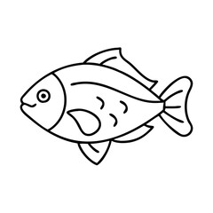 fish icon, fish line art - simple line art of fish, perfect for fish logos and icons