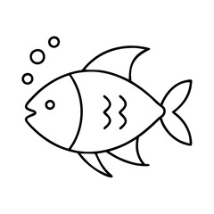 fish icon, fish line art - simple line art of fish, perfect for fish logos and icons