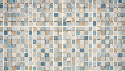 Fototapeta premium Symmetrical Mosaic Tile Pattern - Geometric Design for Backgrounds