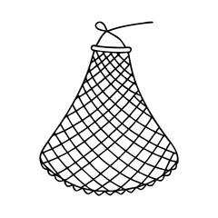 fishing net icon, fishing net line art - simple line art of fishing net, perfect for fishing net logos and icons