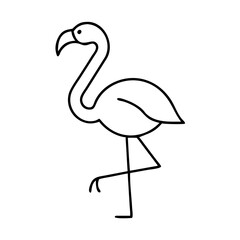 flamingo icon, flamingo line art - simple line art of flamingo, perfect for flamingo logos and icons