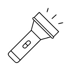 flashlight icon, flashlight line art - simple line art of flashlight, perfect for flashlight logos and icons